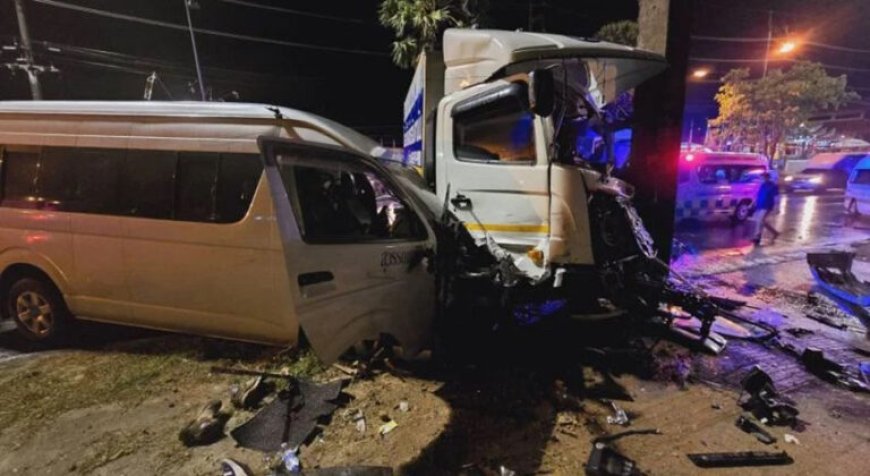 FOUR INJURED IN PHUKET AS TRUCK PLOUGHS INTO AMBULANCE ATTENDING AN ACCIDENT