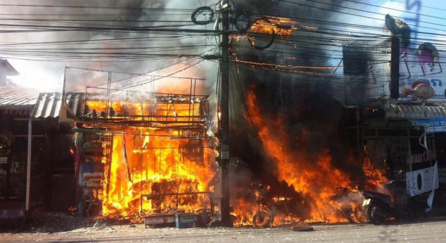 Motorcycle power cable caught fire at Laguna entrance